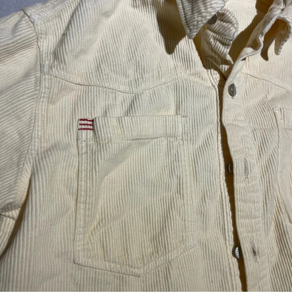 BDG Women's Pale Yellow Corduroy Cropped Boxy Oversized Baggy Jacket Sz Small - Picture 4 of 10